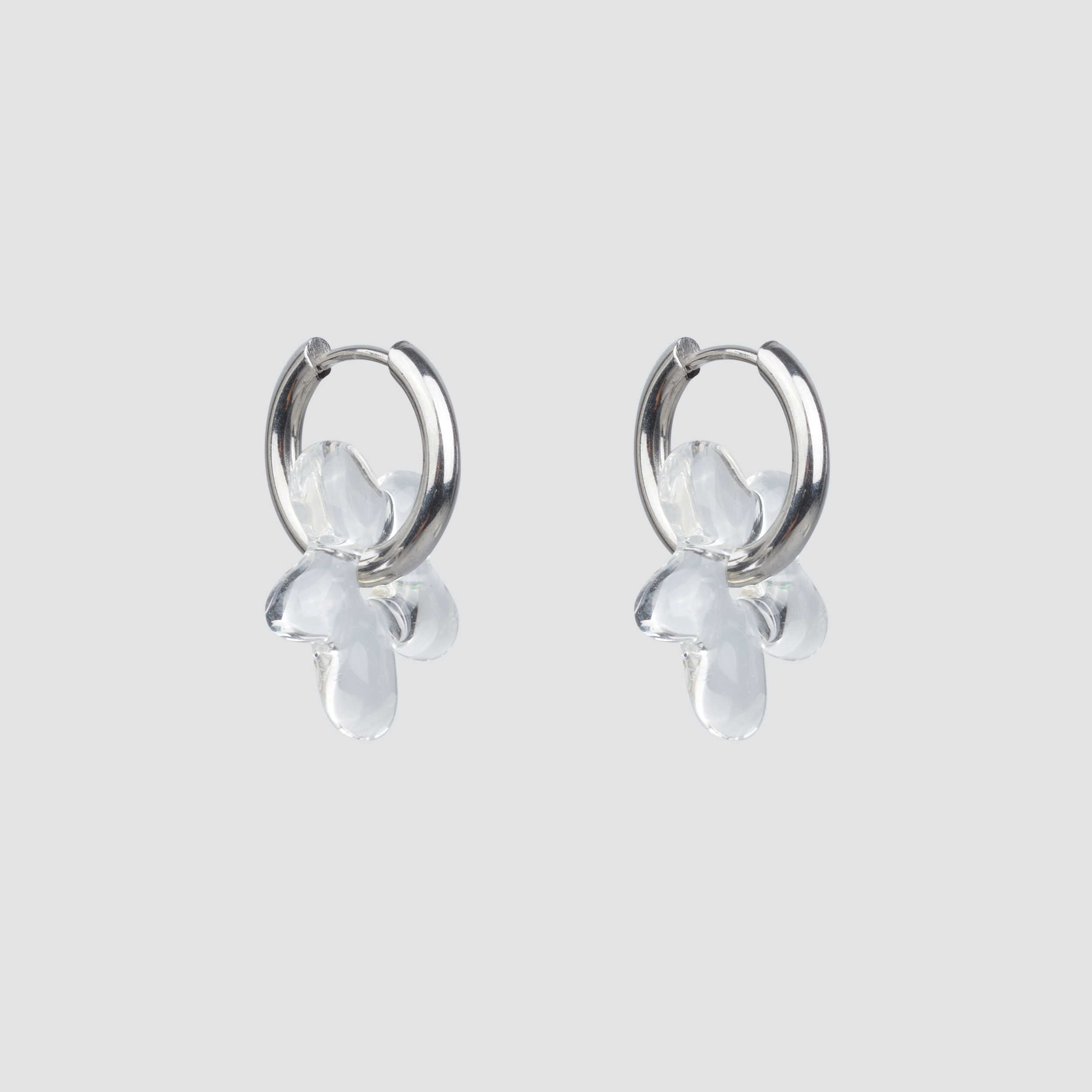 Aros Mini Glass Blossom — Jelly Silver