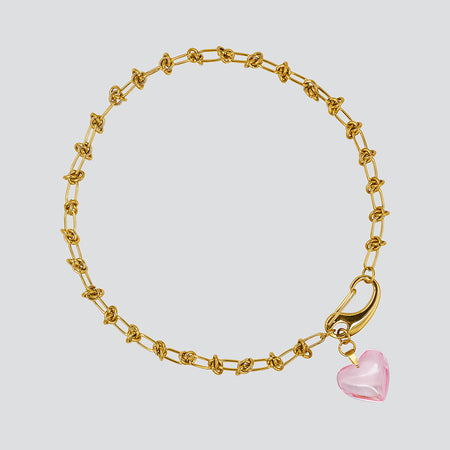 Collar Knots Lovely Gold — Pink
