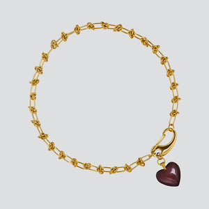 Collar Knots Lovely Gold — Burgundy