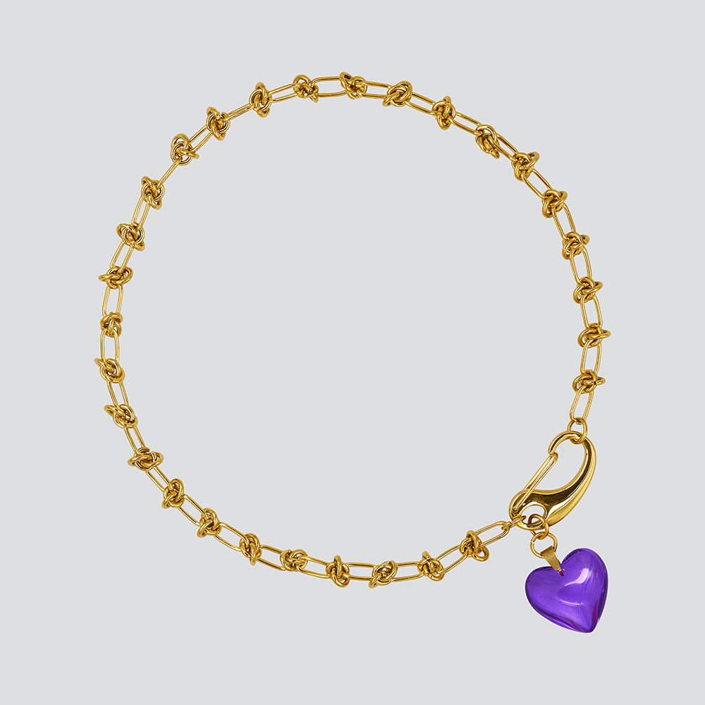 Collar Knots Lovely Gold — Deep Purple