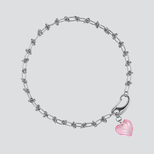 Collar Knots Lovely Silver — Pink