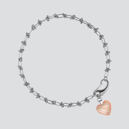 Collar Knots Lovely Silver — Peach