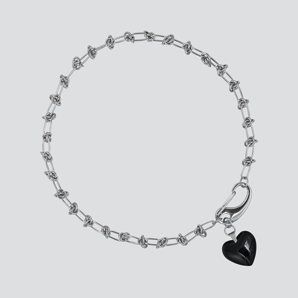 Collar Knots Lovely Silver — Black