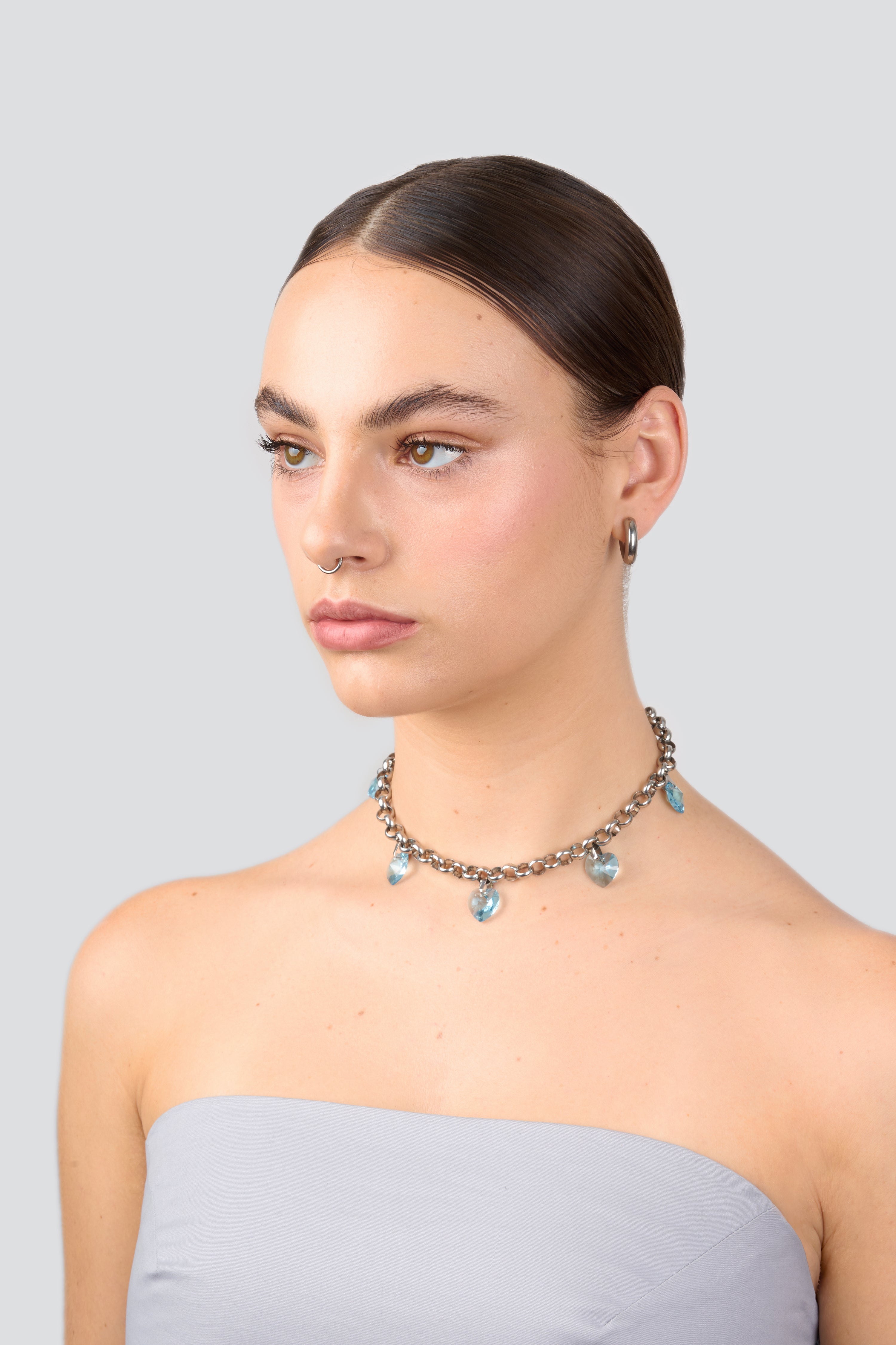 Collar GEMZ Silver — Blue