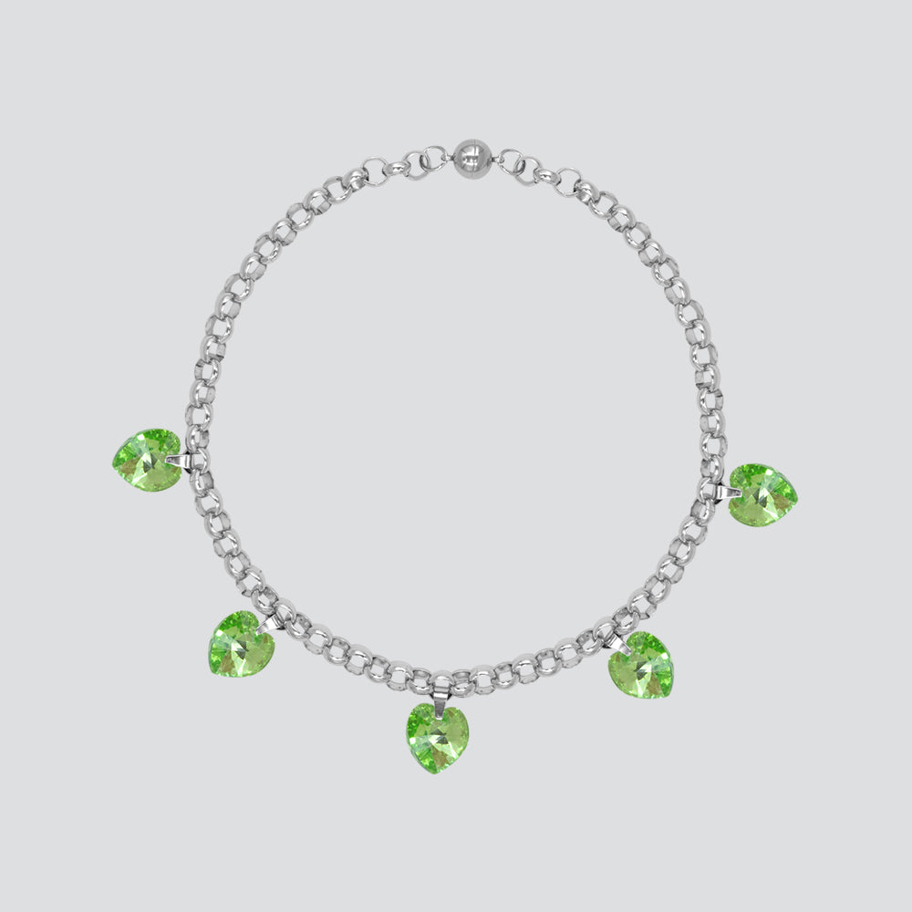Collar GEMZ Silver — Green XL