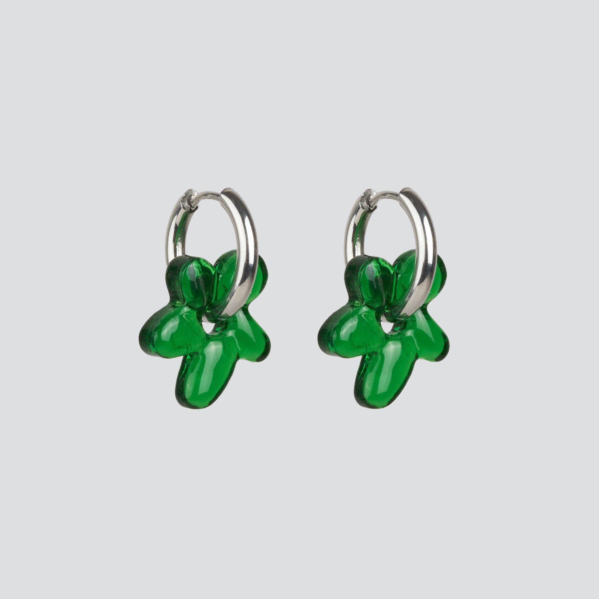 Aros Mini Glass Blossom — Silver